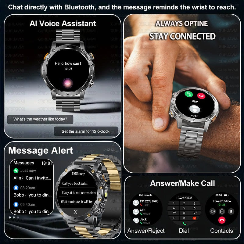 2025 Novo Smartwatch Militar T-Rex 3 Ultra Bateria de 1000mAh 5ATM À Prova D'água Lanterna Monitor Cardíaco Rastreador Esportivo Smartwatch Masculino
