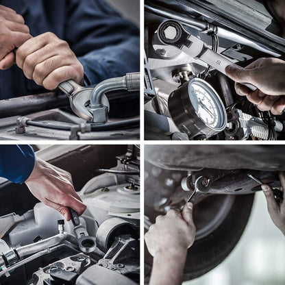 1 Chave Catraca Flexível com Cabeça Articulada para Garagem, Ferramenta Manual Métrica para Reparo Automotivo e Residencial