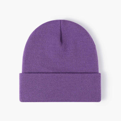 Customized Printed Logo Winter Knitted Keep Warm Cold Cap Unisex Solid Color Hip Hop Crochet Skull Beanie Hats