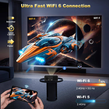 Projetor DESS 4K Foco Automático Controle de Voz Home Theater Vídeo Android Full HD Smart Projetor com Netflix e Google TV