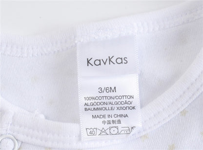 Kavkas 3 Pcs/lot Baby Boy Rompers 0-12M 100% Cotton Newborn Long Sleeve Clothes Cartoon Print Girls Items