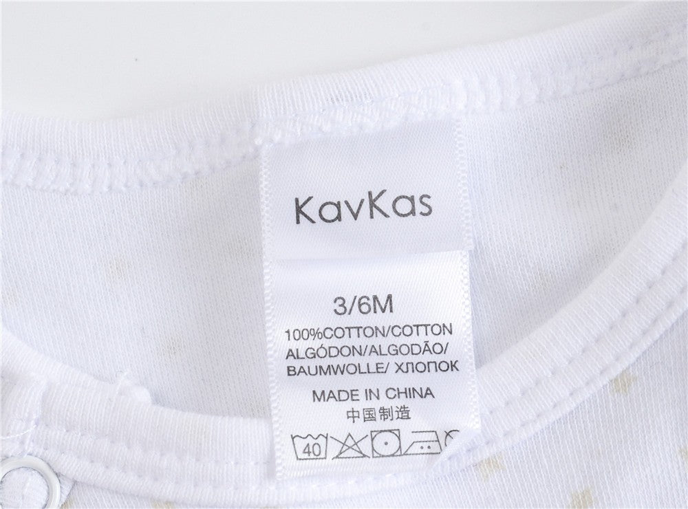 Kavkas 3 Pcs/lot Baby Boy Rompers 0-12M 100% Cotton Newborn Long Sleeve Clothes Cartoon Print Girls Items