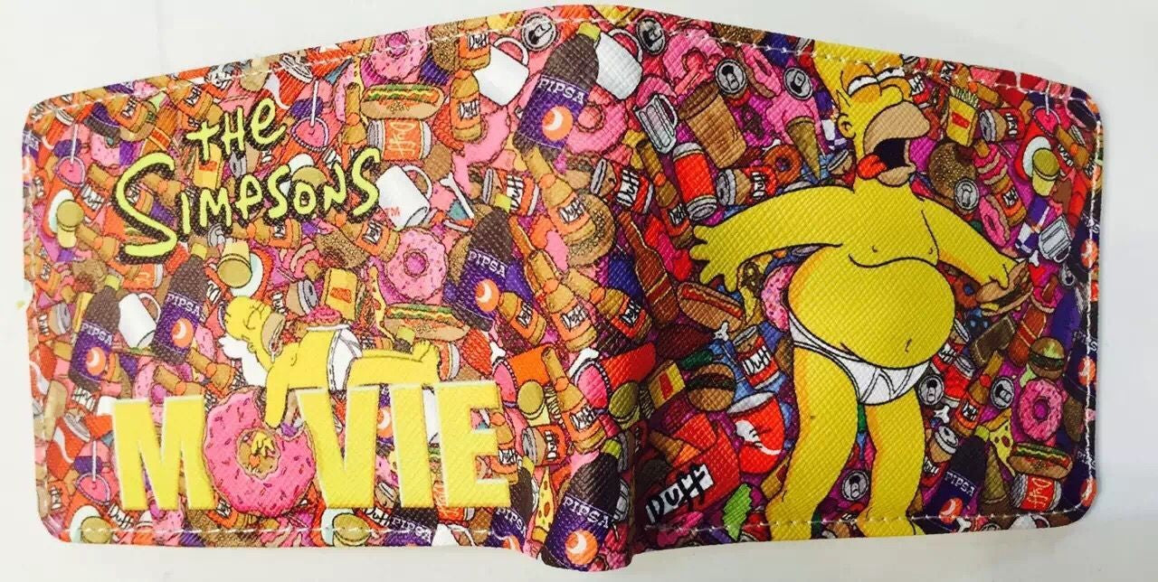 Carteira Dobrável Marvel Vingadores Os Simpsons Bonecos de Anime Masculina Infantil Porta-Cartões de Identidade com Prendedor de Dinheiro Bolsa de Presente de Desenhos Animados