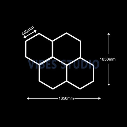 Garage Hexagon LED Light 50000H 6500K Ultra Bright for Home Gym Barbershop Car Detailing Bar Basement Workshop Ceiling Lighting