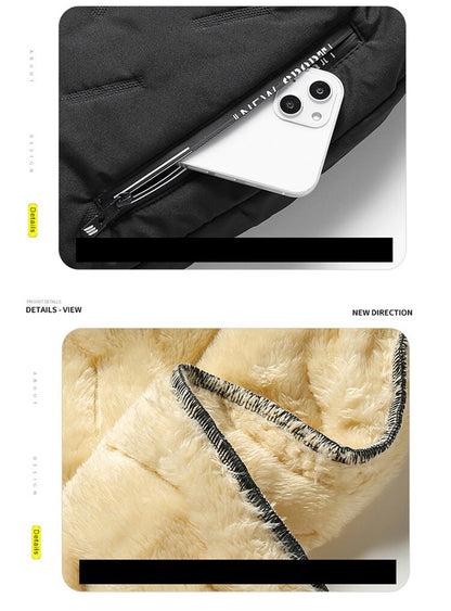 Autumn Mens Thermal Streetwear Plush Thick Fleece Sweatpant Lambswool Waterproof Trousers Winter Waem Casual Windproof Pants