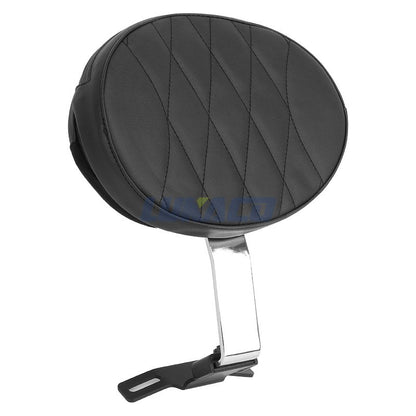 Motorcycle Adjustable Driver Rider Backrest Plug In Sissy Bar Seat Cushion Moto Pad For Harley Fatboy Heritage Softail 2007-2017