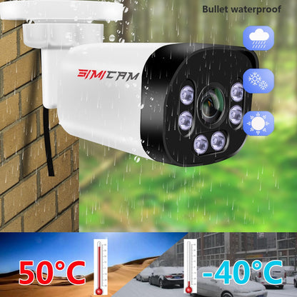 Super HD Infrared Night Vision Bullet Video Surveillance for NVR, 4K Poe Security Camera with Audio, 48V POE, DC 12V 4MP 5MP 8MP