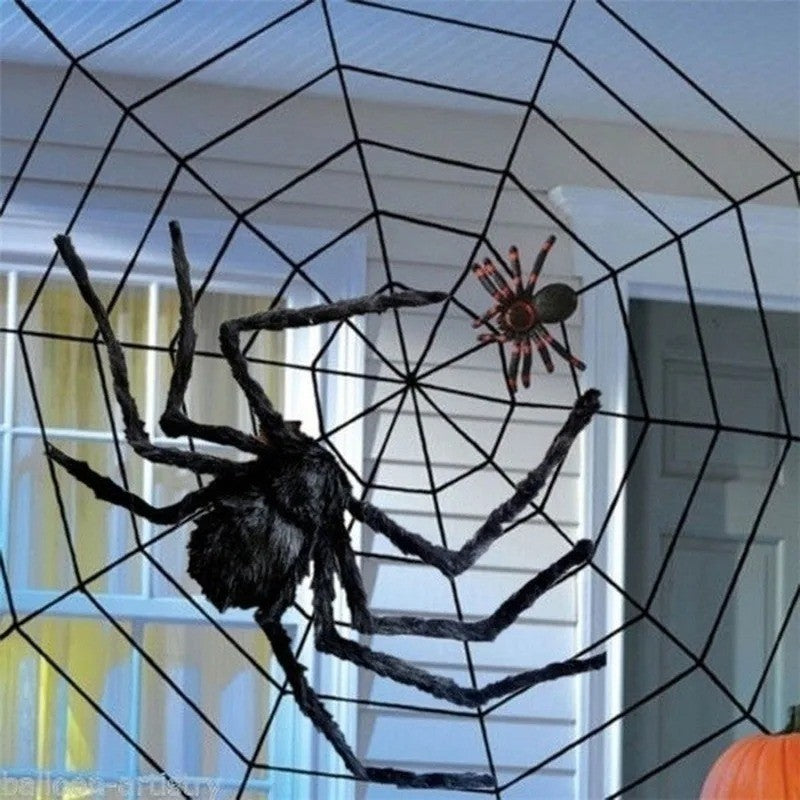 3/2/1pcs Halloween Decor Giant Black Plush Spider Halloween Party Bar Haunted House Horror Props Outdoor Scary Large Spiders