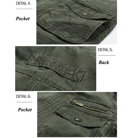 Autumn Men's Military Jacket Casual Man Stand Collar Cotton Business Coats Men Multi-pocket Windbreaker Jackets Clothing 7XL