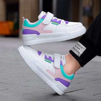 Children's sports shoes waterproof student casual shoes girls flat bottomed leather board shoes boys running shoes