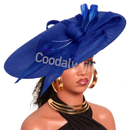 Royal Ascot Big Fascinator Hats Headband Ladies Church Kentucky Derby Headpiece Ladies Race Fashion Hair Accessories Bride Hats
