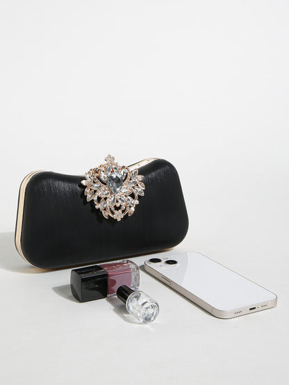Luxury Rhinestone Evening Bag For Carnaval, Shiny Wedding Dress Purses,  Glamorous,Elegant,Exquisite Small Rhinestone Decor Boxy