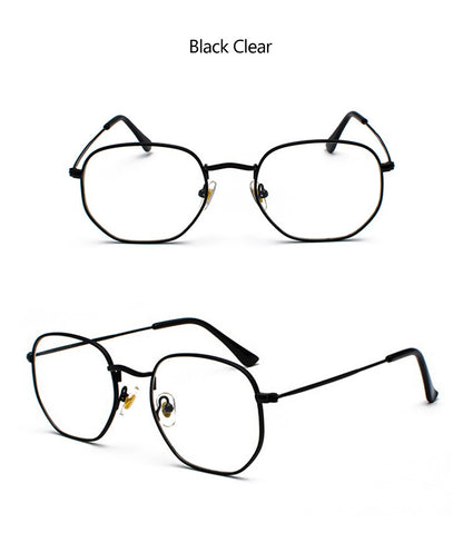 Hexagon Men Women Sunglasses Square Polygon Sun Glasses Brand Designer Retro Shades Metal Frame Eyewear TOP UV400 de sol hombre