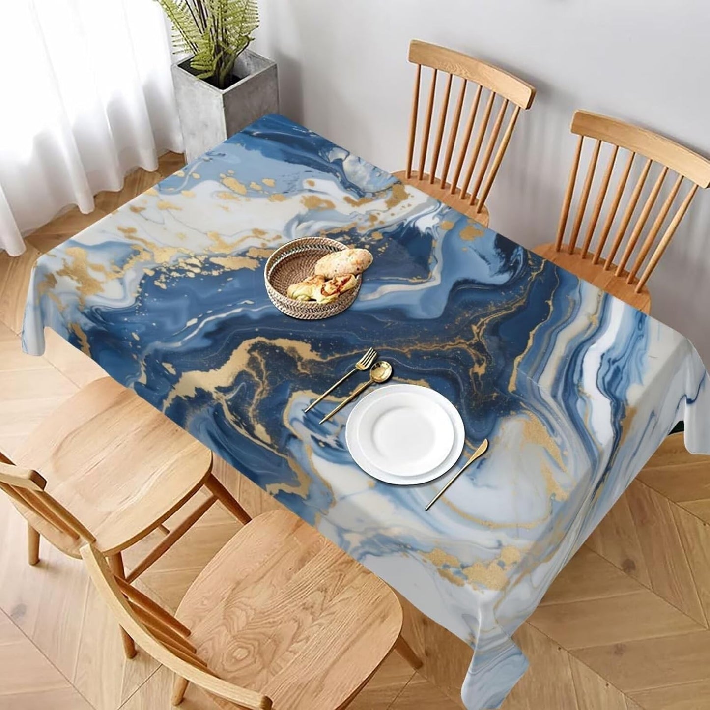 White Grey Gold Marble Texture Rectangle Tablecloth Holiday Party Decor Modern Abstract Geometric Texture Table Cloth Home Decor