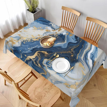 White Grey Gold Marble Texture Rectangle Tablecloth Holiday Party Decor Modern Abstract Geometric Texture Table Cloth Home Decor