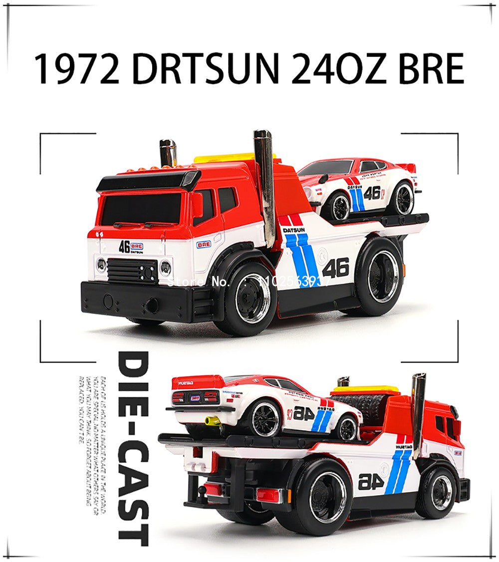 Maisto 1:64 1972 Datsun 240Z BRE JDM Reboque Caminhão Cama Americana clássica Muscle Car Modelo Die-Cast Coleção Presente
