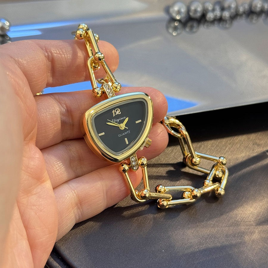 Ladies' Fashionable Trendy U-Shaped Quartz Watch with New Polygonal Alloy Case Must-Have Accessory for Trendy Outfits