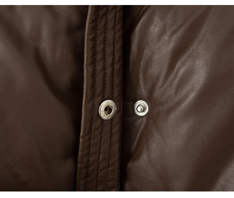 2025 New Autumn Winter Jackets Fashion Women Solid Long Sleeve Thick Pu Zipper Lapel Coats Casual Office Lady Korean Outerwear