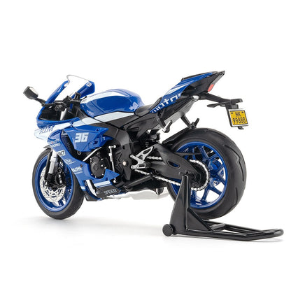 1:12 R1M R1 Modelo de Moto Brinquedos Liga Fundida Motocicletas em Miniatura Som Luz Amortecimento Simulação Motocicletas Presentes