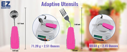 Conjunto de Colher e Garfo Angulados Ehucon Design Inclinado Confortável para Parkinson e Idosos Cabo Antiderrapante Fácil de Segurar