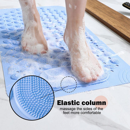 Anti-slip Shower Stall Mat Shower Room Mats with Suction Cup Non-slip Bath Rug Foot Massage Shower Carpet for Home Bathroom