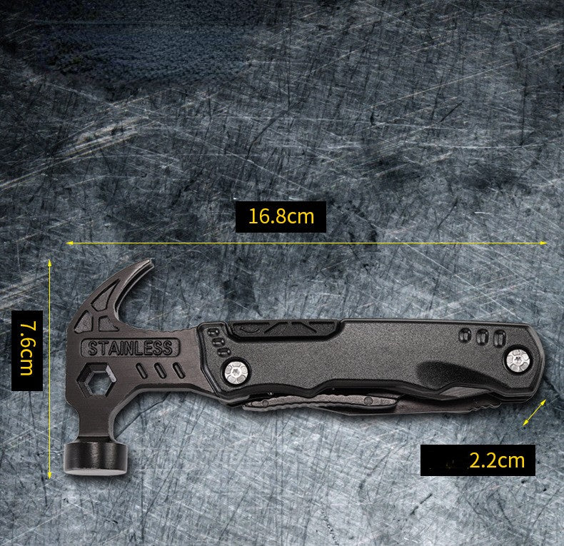 Martelo de Garra Multifuncional para Exterior, Martelo Dobrável de Segurança para Veículos, Martelo de Escape para Quebrar Janelas, Martelo de Carpintaria, Ferramenta de Acampamento