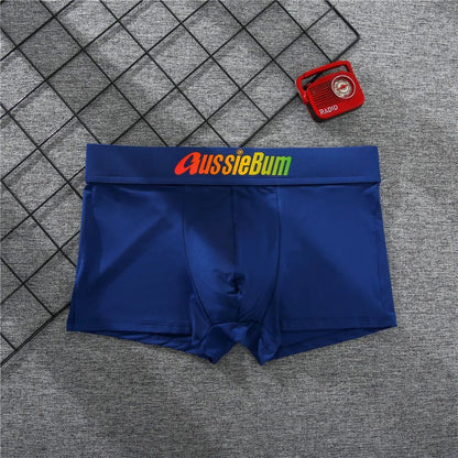 Men's boxer panties, milk silk low rise U convex bag stretch breathable comfortable youth shorts