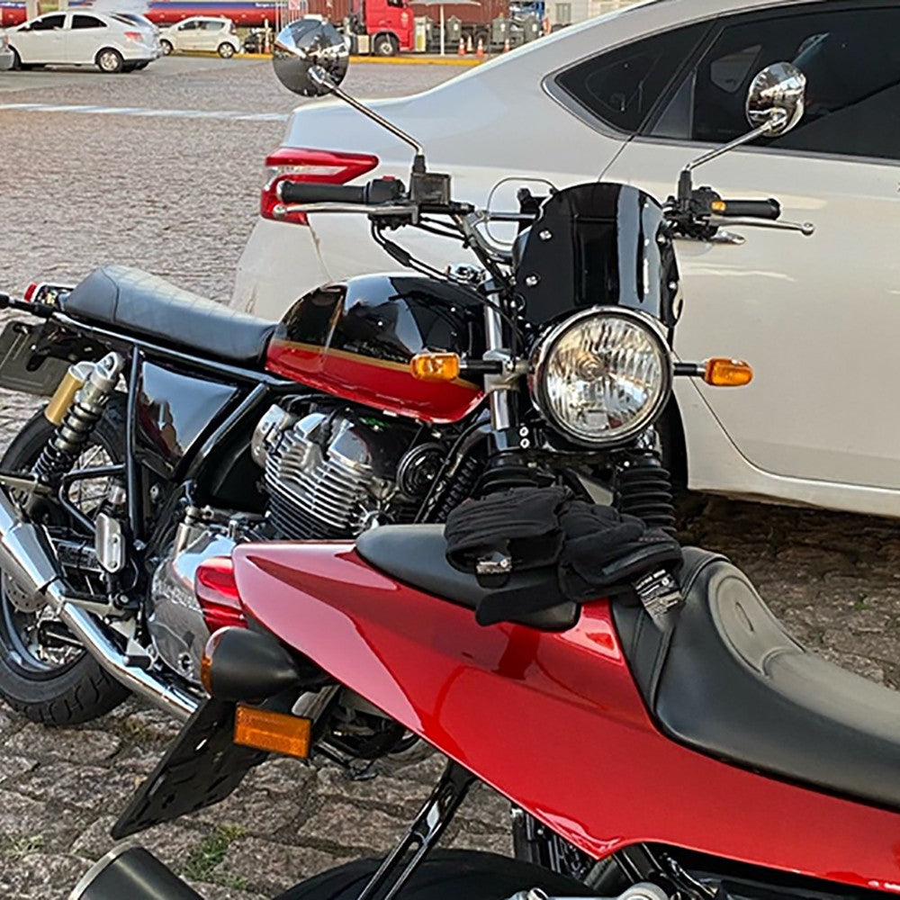 Para-brisa universal para motocicletas, defletor de vento, carenagem para Harley Honda Yamaha Kawasaki Suzuki Cafe Racer, preto