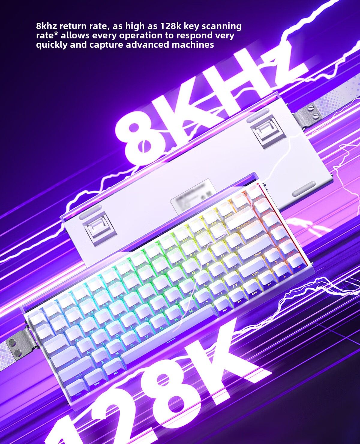 AULA HERO 84 HE Wired Mechanical Keyboard Music Rhythm RGB Backlit Magnetic Switch 8K Return Rate 128K Scan Rate Gaming Keyboard