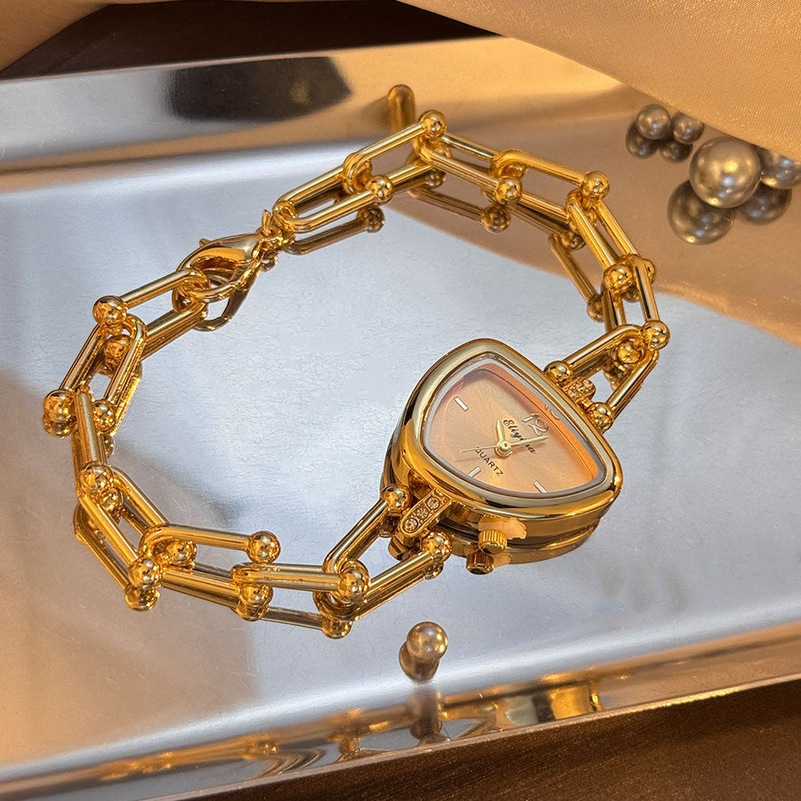 Ladies' Fashionable Trendy U-Shaped Quartz Watch with New Polygonal Alloy Case Must-Have Accessory for Trendy Outfits