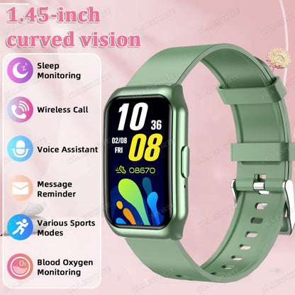 New Curved Screen Smart Watch 2025 For Health Watch Heart Rate Blood Oxygen/Pressure Sleep Monitor Sports Waterproof Smartwatch