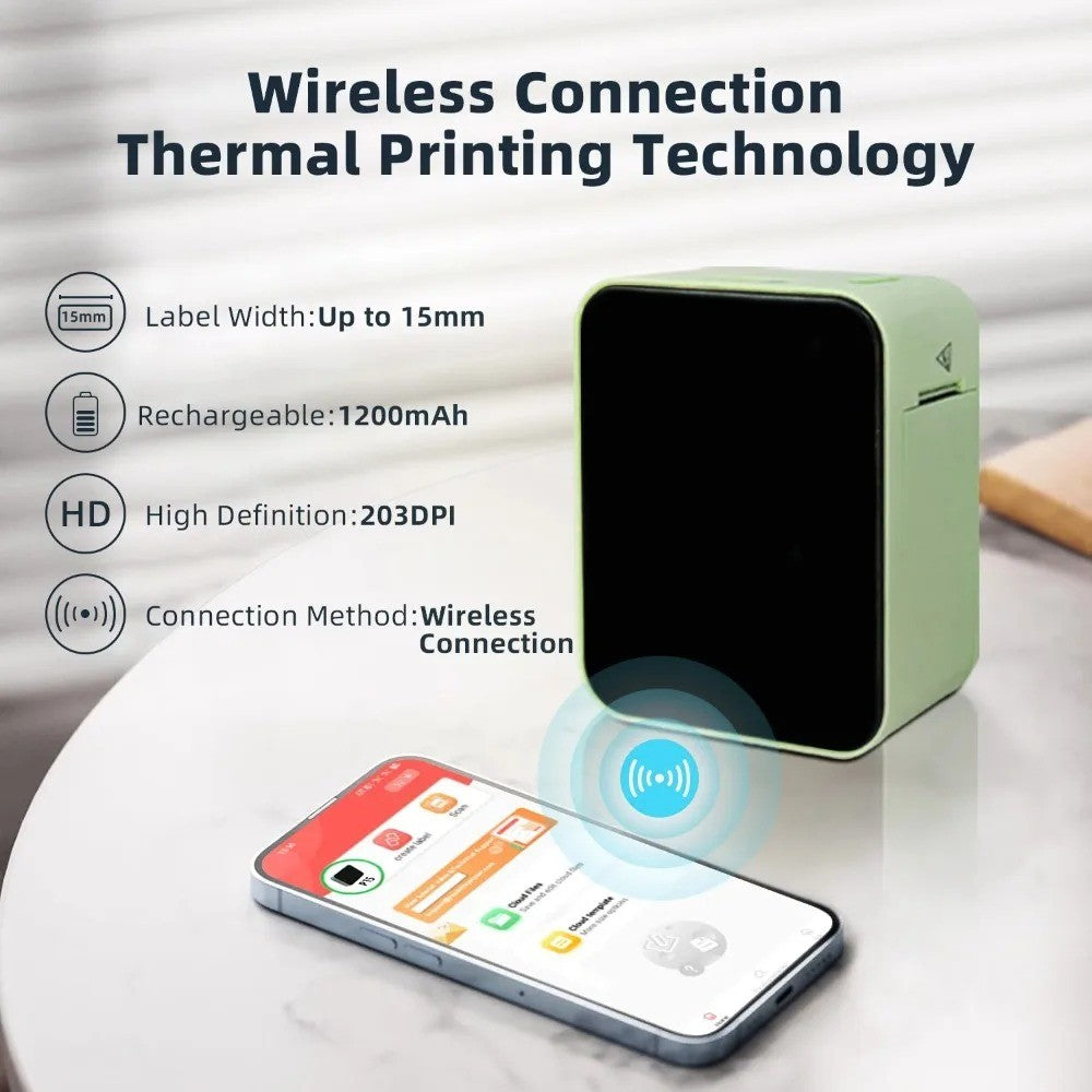 MarkLife P15 Mini Portable Thermal Printer Wireless Bluetooth-compatible Label Tag for Home Office Labeling Sticker Machine