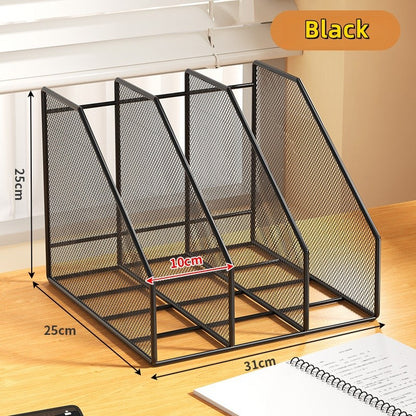 Metal File Rack Office Desk Shelf Standing Desktop File Folder File Box File Storage Box Data Rack Stationery Organizer File