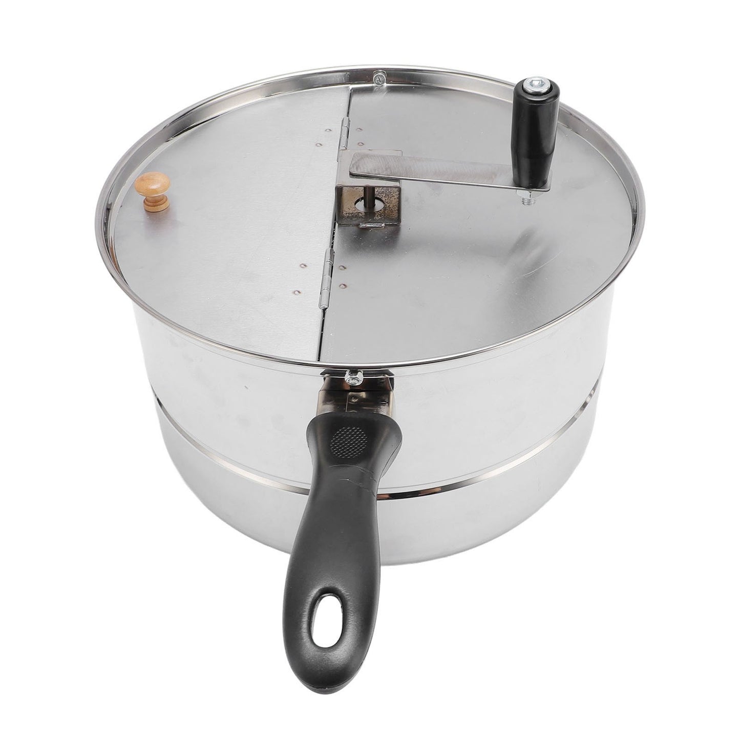 Stovetop Popcorn Maker Stainless Steel Popcorn Popper with Hand Crank Popcorn Pot for Gas Electric Heating