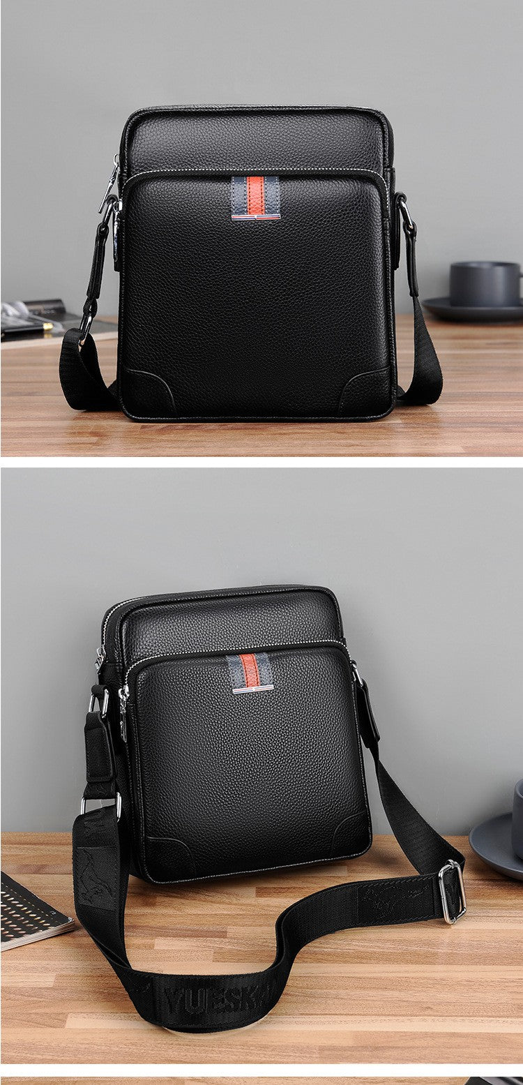 Famous Brand Small Men's Bag Genuine Leather Men Shoulder Bag Messenger Bag Fashion Business Man Crossbody Bag Cowhide Briefcase