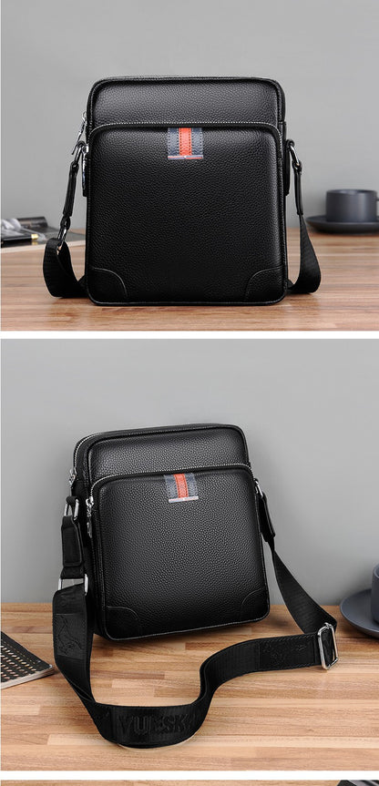 Famous Brand Small Men's Bag Genuine Leather Men Shoulder Bag Messenger Bag Fashion Business Man Crossbody Bag Cowhide Briefcase