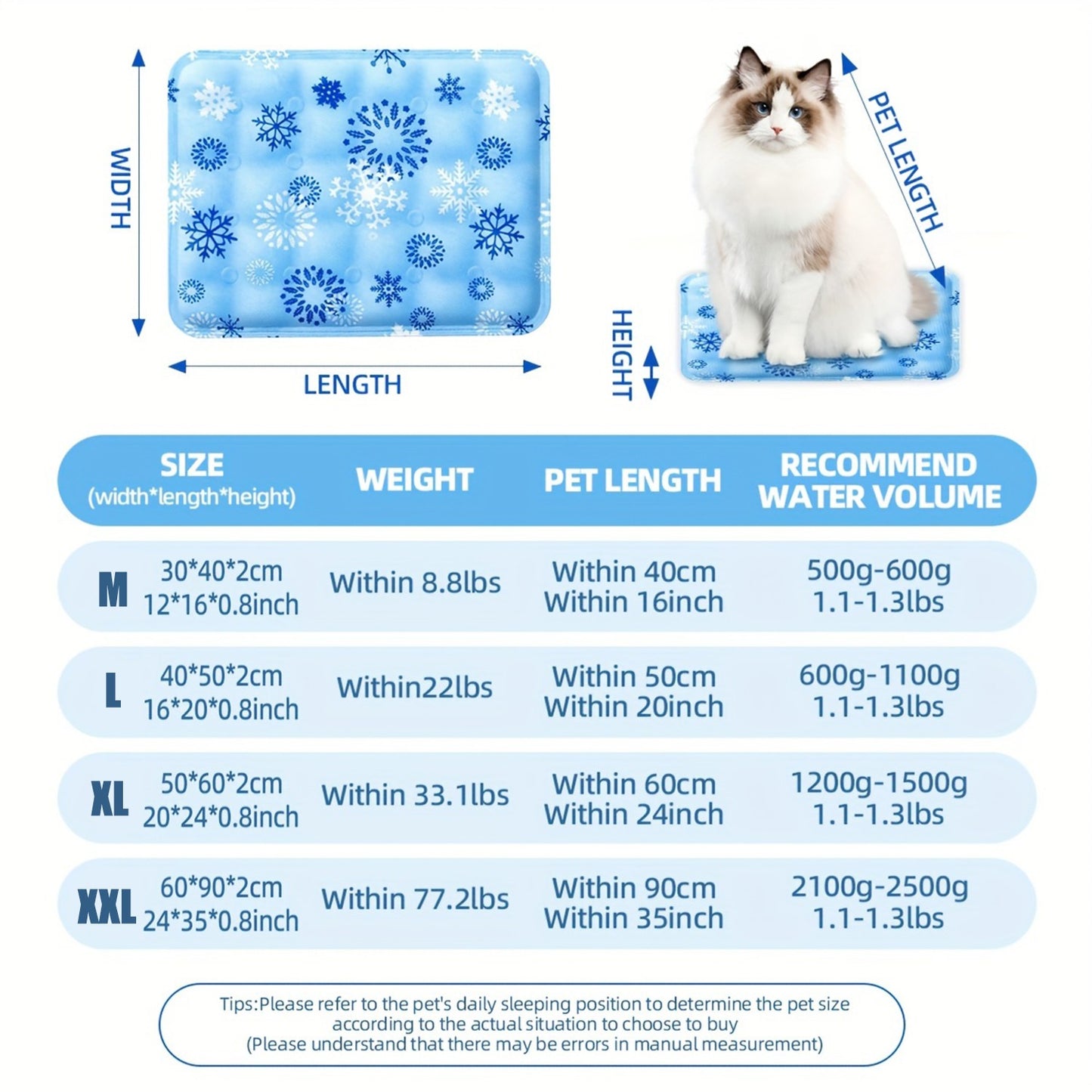 Tapete Gelado para Cães Gel Auto-resfriável Almofada Gelada para Animais de Estimação Camas para Cães e Gatos de Pequeno e Médio Porte Impermeável Resistente ao Desgaste