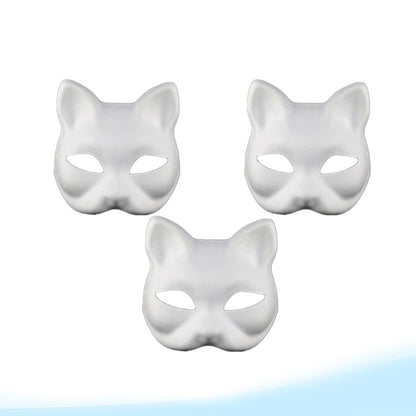 White Plastic Cat Mask, White Role-Playing Anime Party Half Costume, Diy Mask