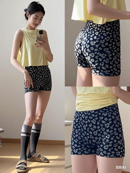 Women's Leopard Print High-Waisted Biker Shorts-Peach Butt-Lifting,Slim-Fit,Quick-Drying,Stretchy for Running,Yoga & Fitness