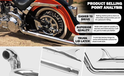 Motorcycle Exhaust Pipe Dual Exhaust System Chrome For Harley Heritage Softail Classic FLSTC Fatboy FLSTF Deluxe FLSTN 2007-2017