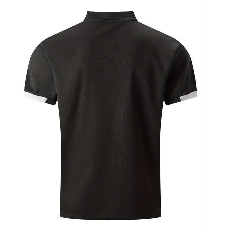 Men Clothes Spring Summer Casual Fashion Short Sleeve Stand Collar Polo Shirt Logo Print Men Clothes Slim Fit Polo Shirt