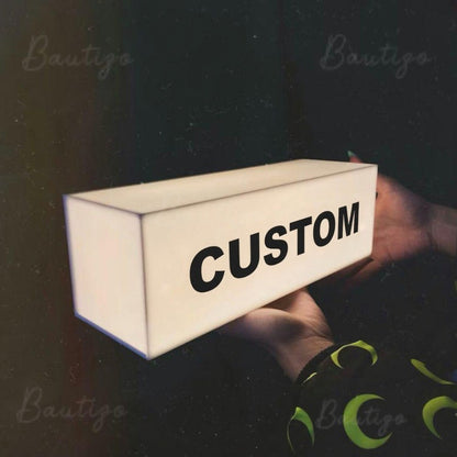 Custom LED Acrylic Light Box Sign Night Decor Interior Decoration Small Table and Wall Lamp Signage Room Sign