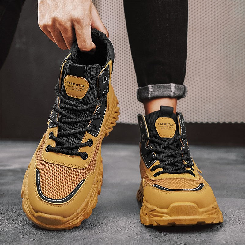 Botas de trabalho masculinas de inverno com cadarço, sapatos masculinos quentes de segurança, plataforma, tamanho 44, promoção, designer, antiderrapante, moda