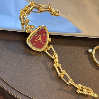 Ladies' Fashionable Trendy U-Shaped Quartz Watch with New Polygonal Alloy Case Must-Have Accessory for Trendy Outfits