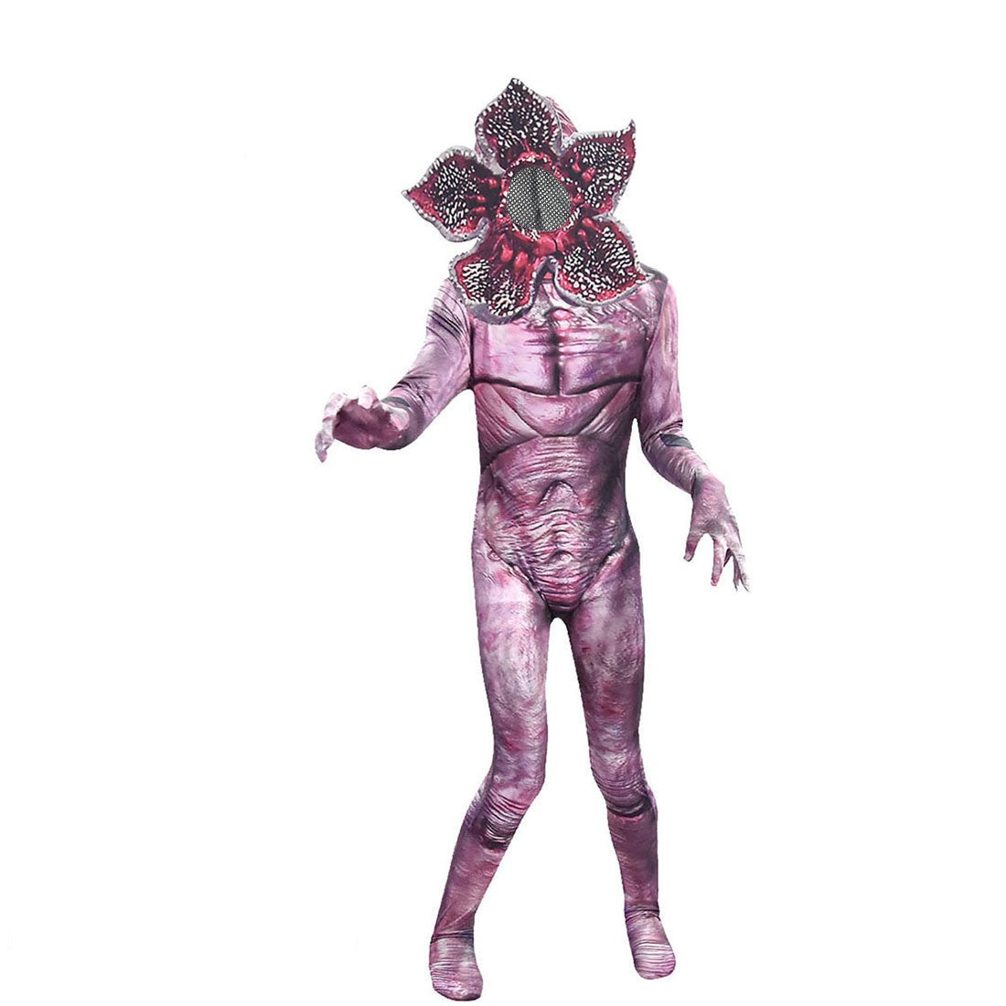 Zawaland Demogorgon Costume with Mask Adult Boy Girl Carnival Jumpsuit 3D Print Zombie Party Outfit Stage Disguise Dress Up