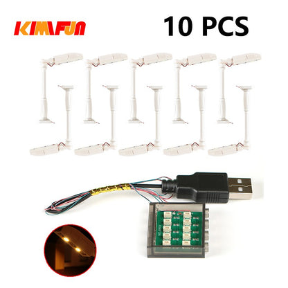 10PCS 0.8mm Pin RGB LED Building Blocks USB Lamp DIY Street Light City Electric Decorate 1X1 Brick Toy Compatible All Brands
