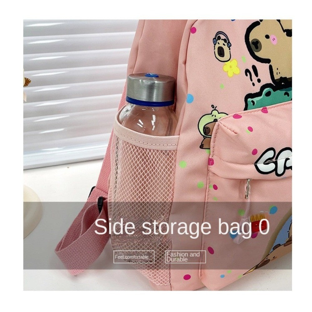 Creative Cute Capybara Backpack Large Capacity Cartoon Animal Lightweight Multi Functional Schoolbag  Kids Boys Girls Rucksack