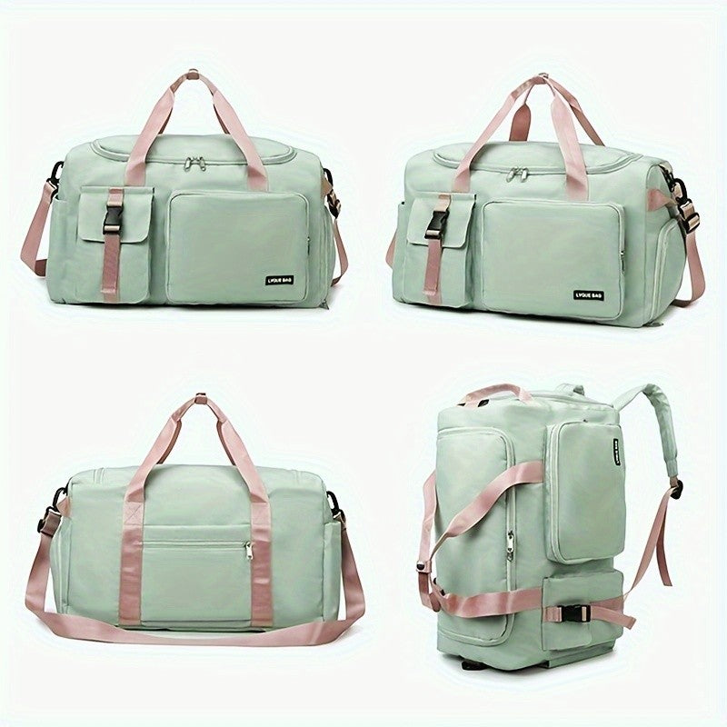 Multifunctional Women's Travel and Fitness Bag - Stylish Pink, Large Capacity, Separate Footwear Compartment