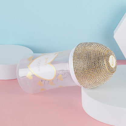 MIYOCAR personalized gold bling baby bottle BPA free plastic 260ml and 150ml bottle lovely baby bottle feeding bottle