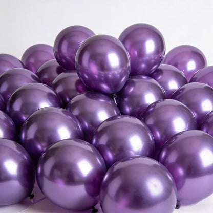 50pcs 5-12inch Chrome Metallic Balloons Happy Birthday Valentine's Day New Year Anniversary Wedding Birthday Party Decorations